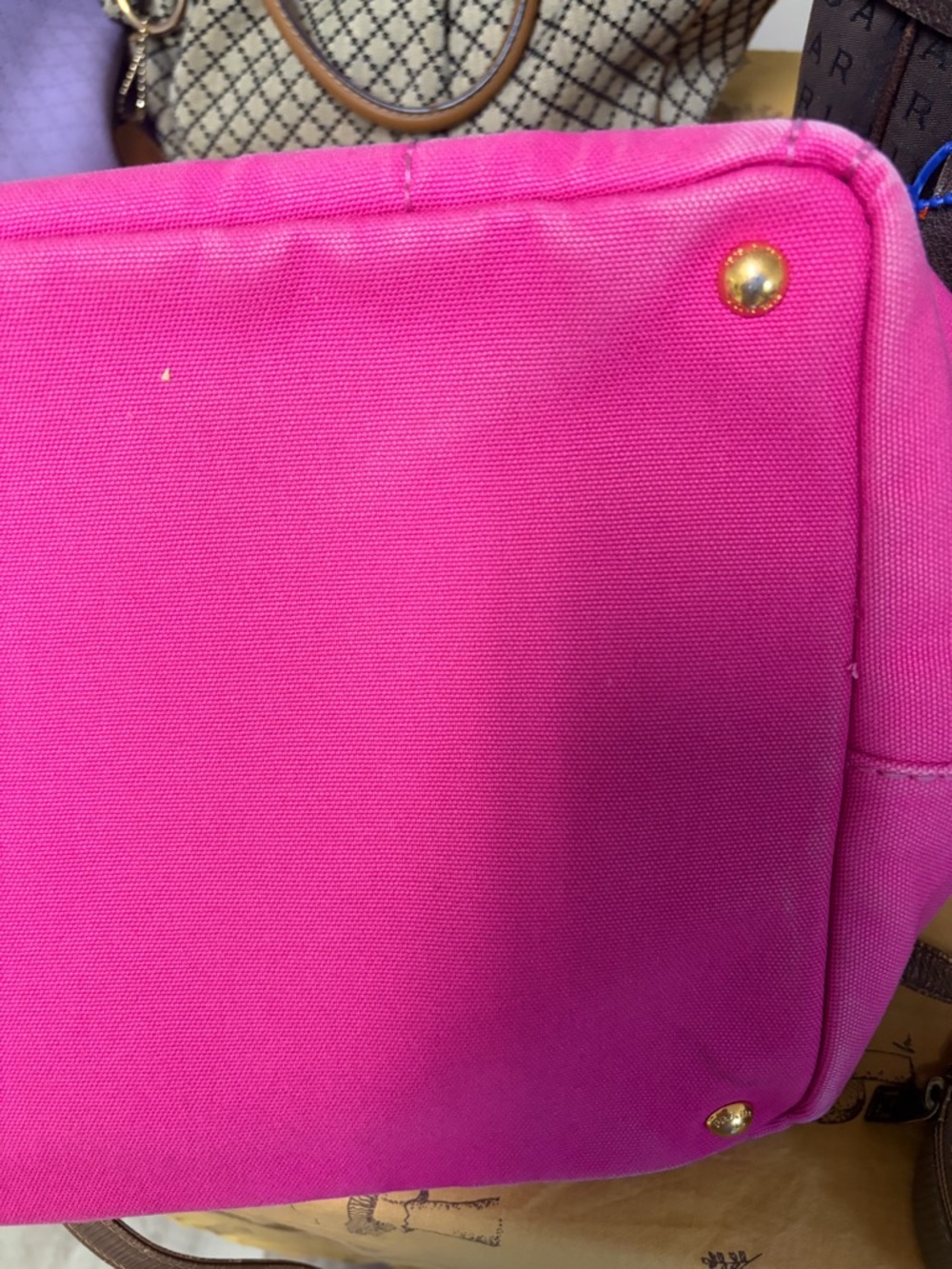 Authentic Prada Pink Canvas Canapa Tote - Picture 12 of 13